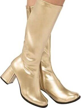 ELLIE Shoes 3" Heel Gold Gogo Boots